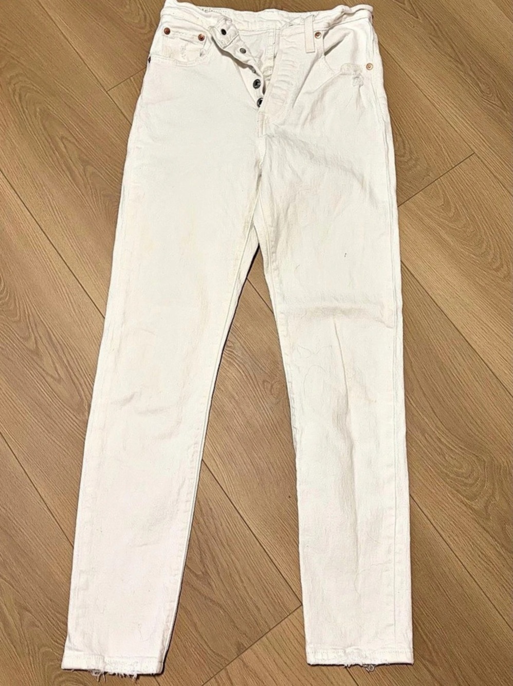 Levi's 501 Original Fit Women's Jeans White Straight Leg